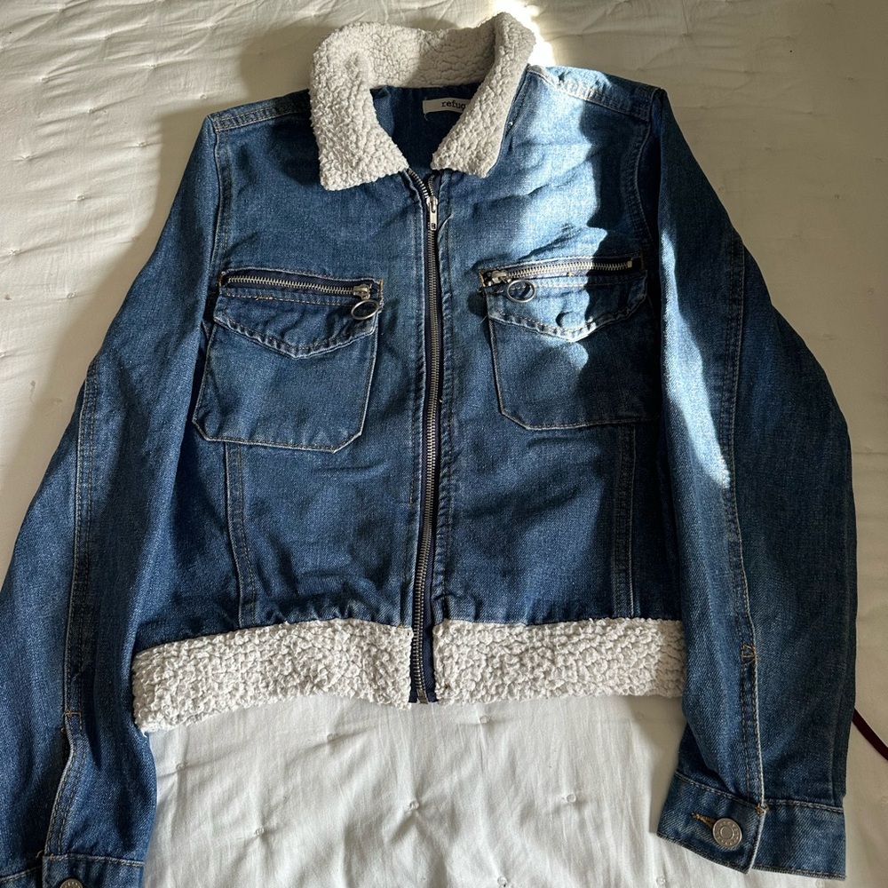 Denim Jacket with Sherpa Collar
